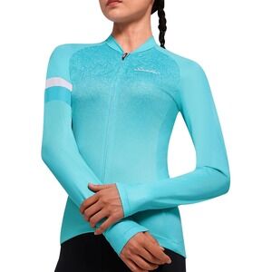 Santic Long Sleeve Cycling Jersey Blouse Top Shirt Back Pockets Paisley Medium